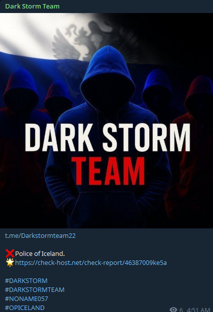 Dark Storm Team targets the website of Lögreglan