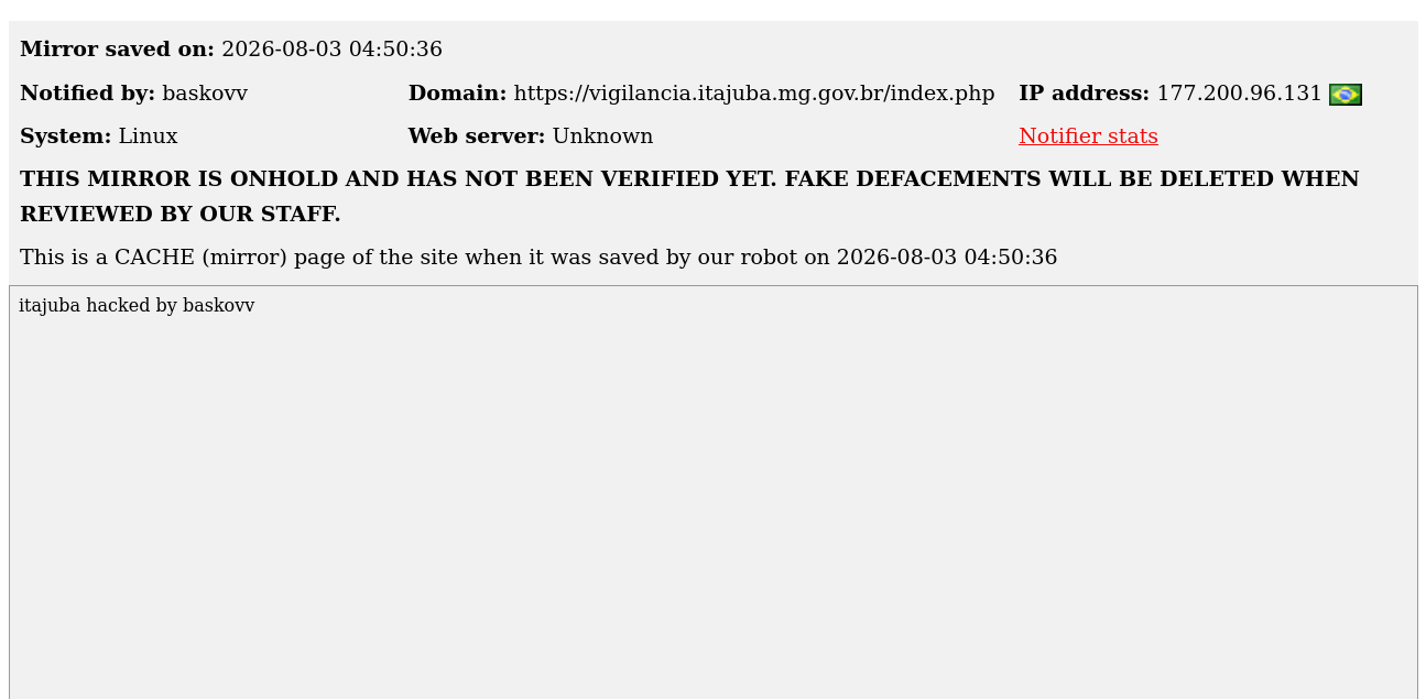 baskovv targets the website of Prefeitura Municipal de Itajubá