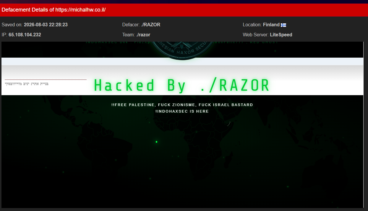 ./RAZOR targets the website of Michal Haselberg-Weiss