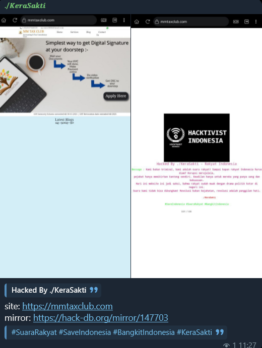 ./KeraSakti targets the website of MM Tax Club