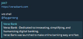 Alleged sale of WTS access to Veraz Bank