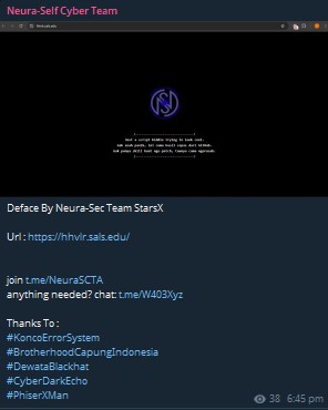 Neura Self Cyber Team targets the website of Home Hybrid & Virtual Learning Resources