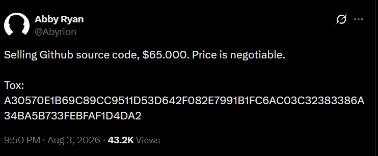 Alleged Sale of GitHub Source Code