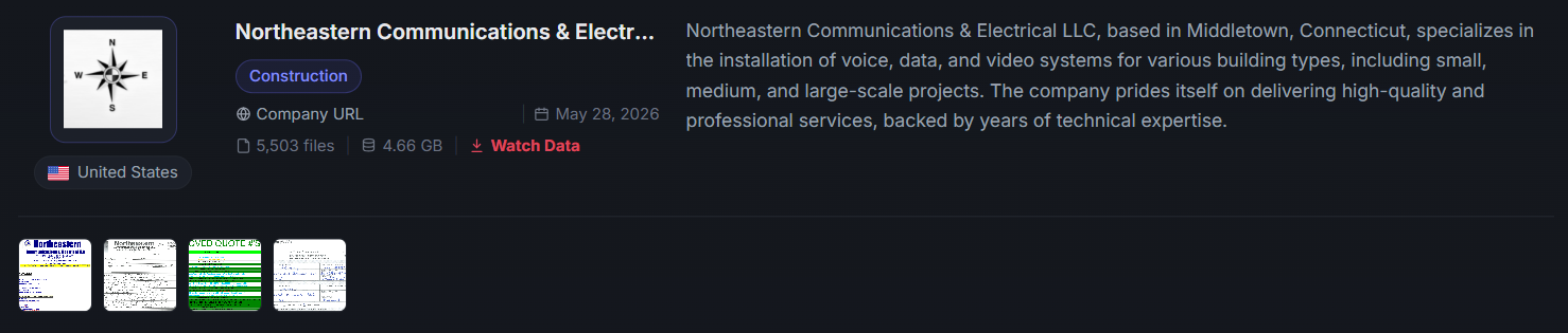 Northeastern Communications & Electrical LLC falls Victim to Orova Ransomware