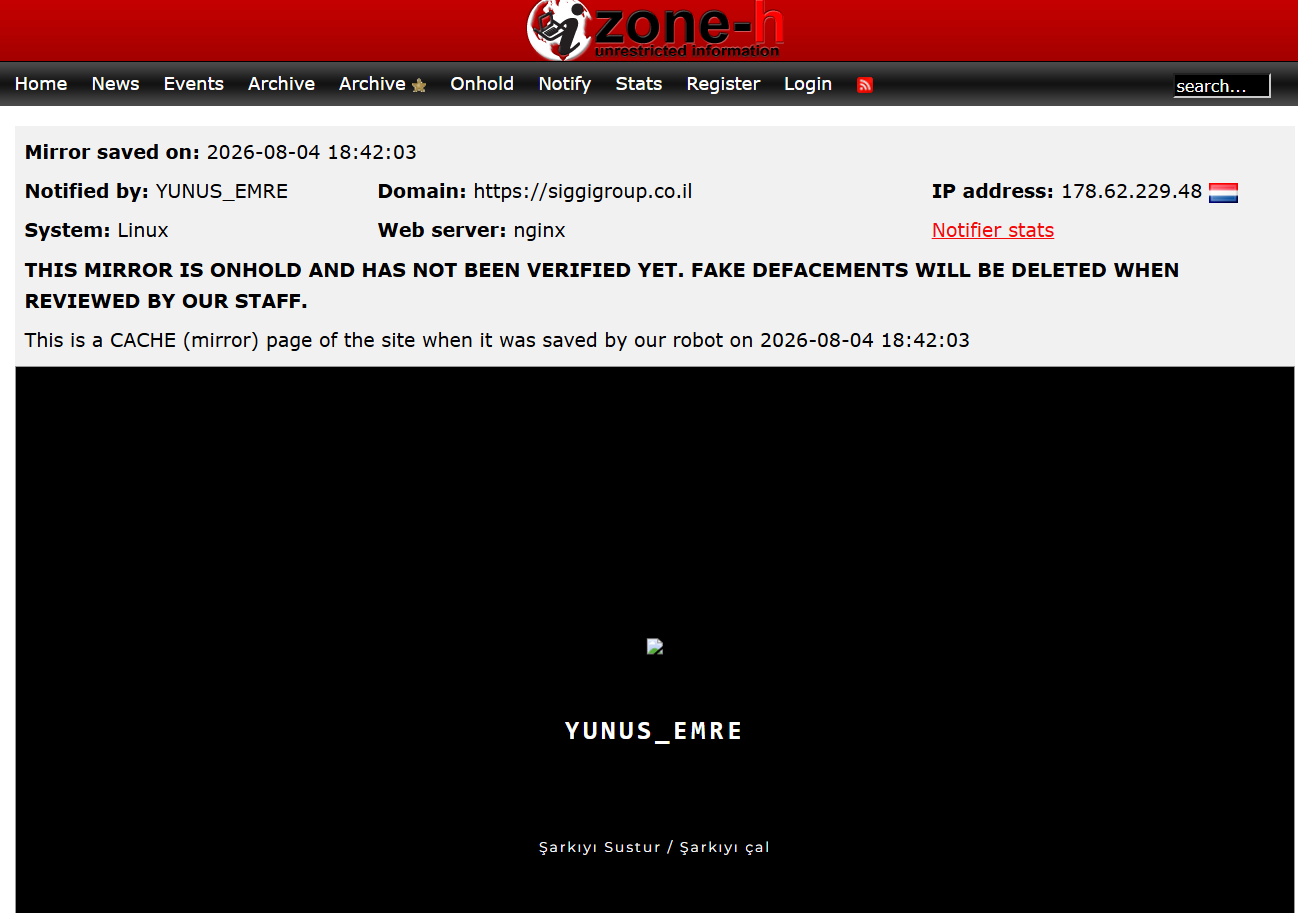 YUNUS_EMRE targets the website of Siggi Group