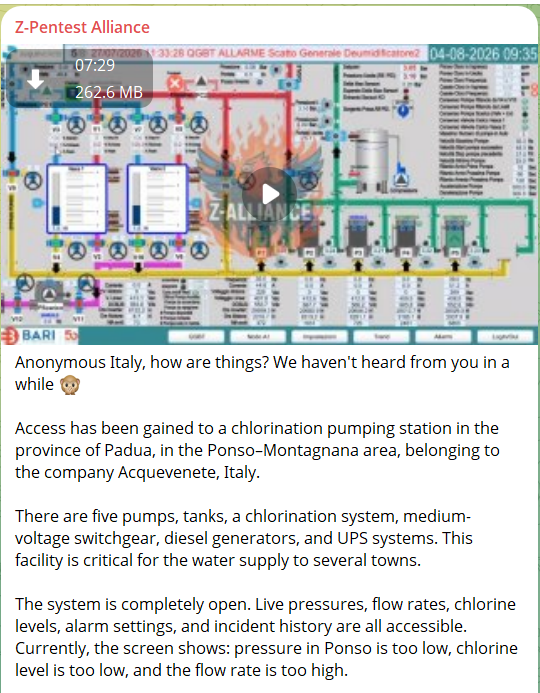Alleged unauthorized access to Acquevenete