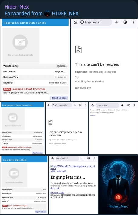 Hider_Nex targets the website of Netherlands Forensic Institute