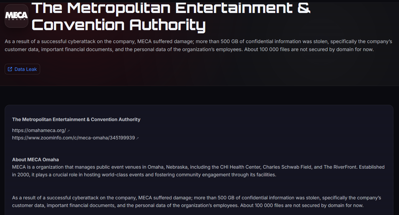 Metropolitan Entertainment & Convention Authority Falls Victim to Dark Project Ransomware