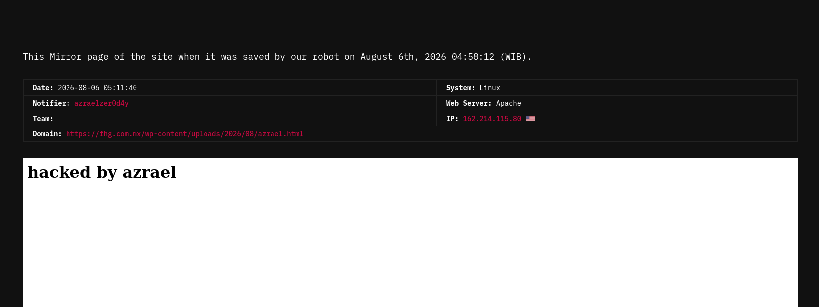 azraelzer0d4y targets the website of FHG