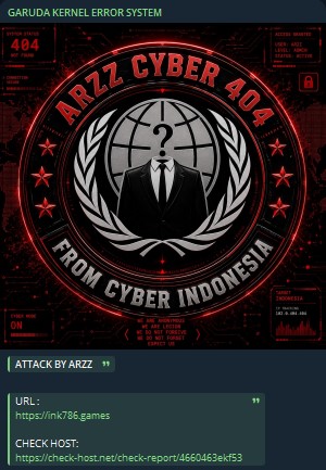 Garuda Kernal Error System targets the website of INK 786