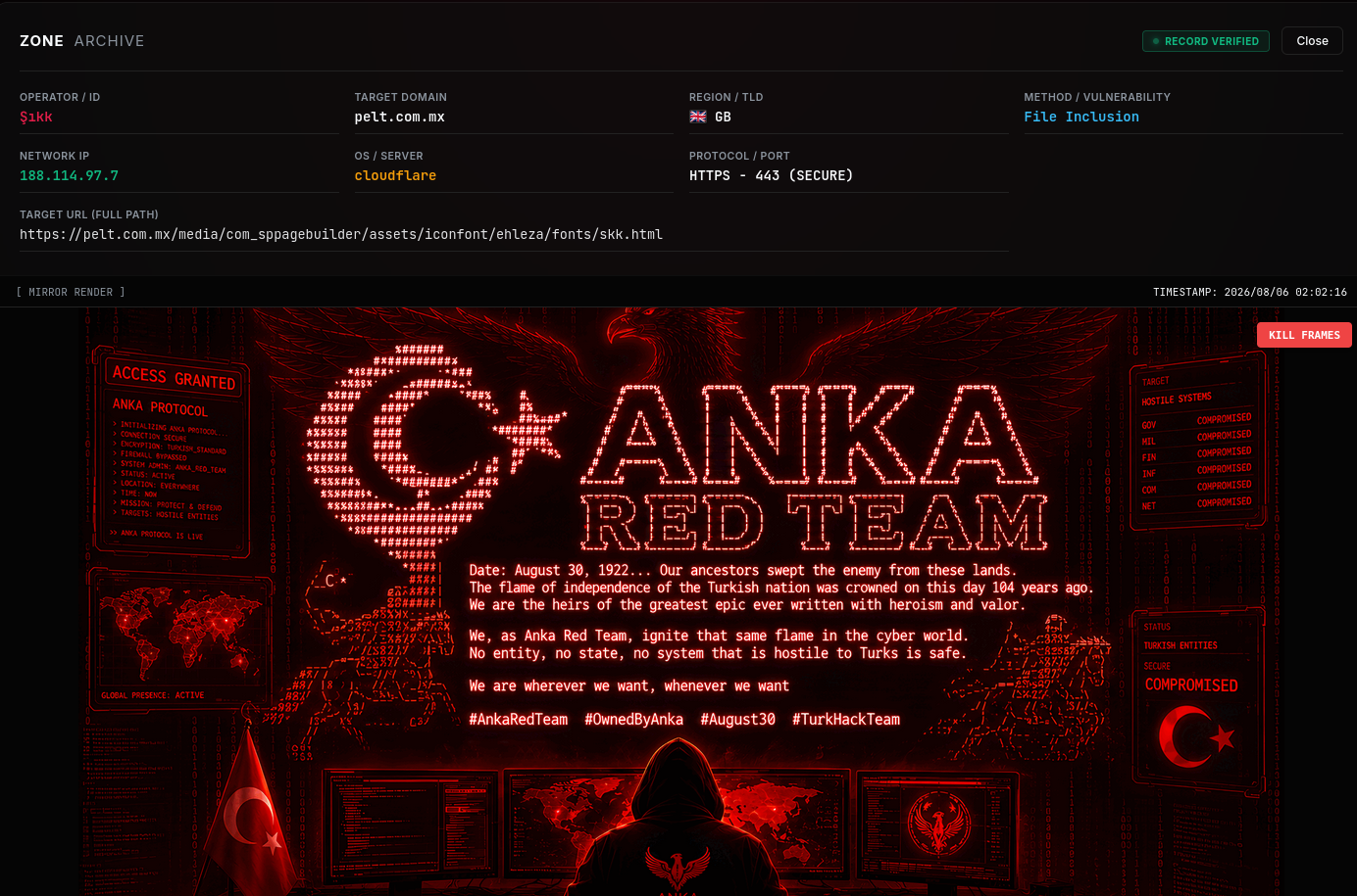 Şıkk targets the website of Pelt