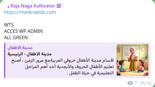 Alleged sale of WordPress admin access to MedinaKids