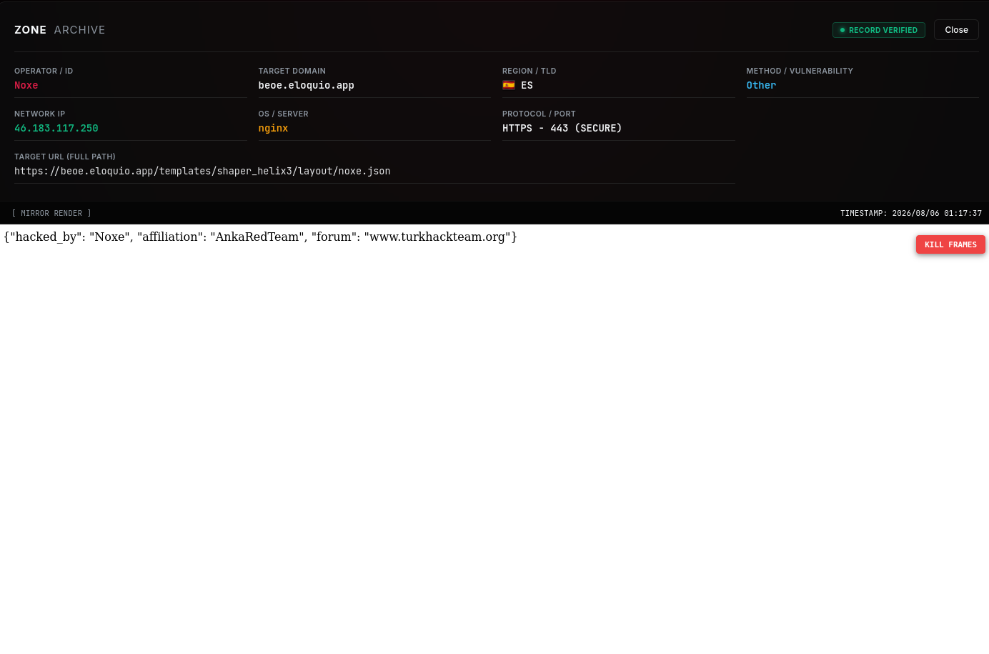Noxe targets the website of Eloquio