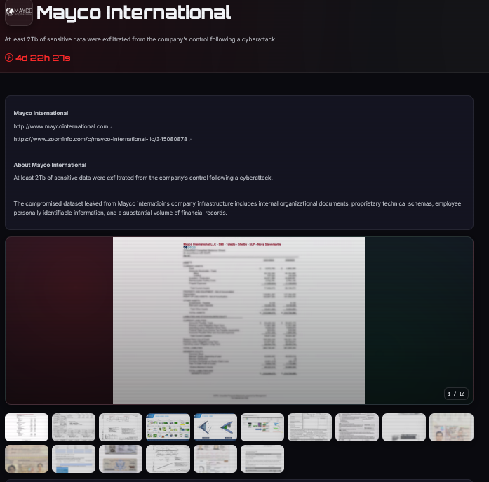 Mayco International Falls Victim to Dark Project Ransomware