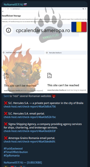 NoName targets the website of S.C. HERCULES S.A.