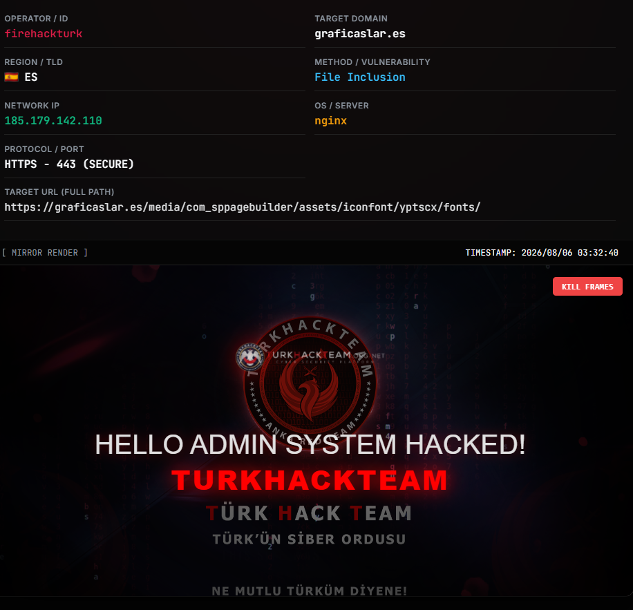 TurkHackTeam targets the website of LAR Graphics