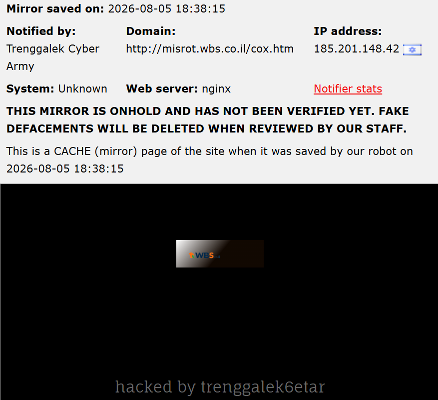 Trenggalek Cyber Army targets the website of Misrot