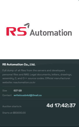 RS Automation Co., Ltd., falls victim to BARRACUDA Ransomware