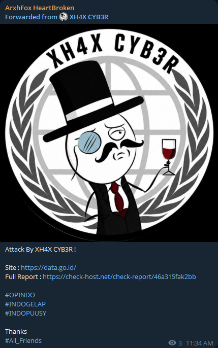 Arxhfox HeartBroken targets the website of Satu Data Indonesia