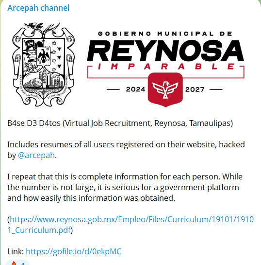 Alleged data breach of Reynosa
