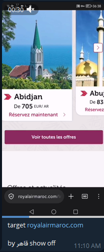 killmatric claims to target Royal Air Maroc Website