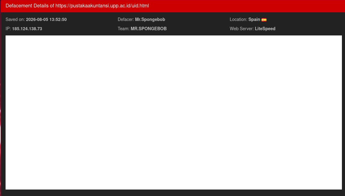 Mr.Spongebob targets the website of Universitas Pasir Pengaraian