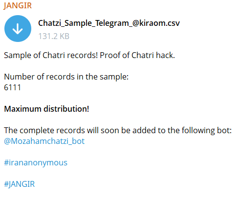 Alleged data leak of Chatzi