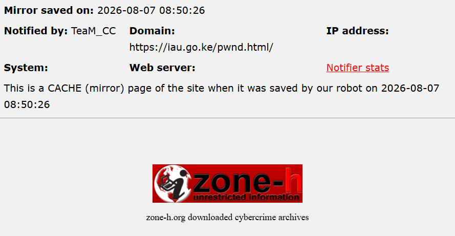TeaM_CC targets the website of Internal Affairs Unit