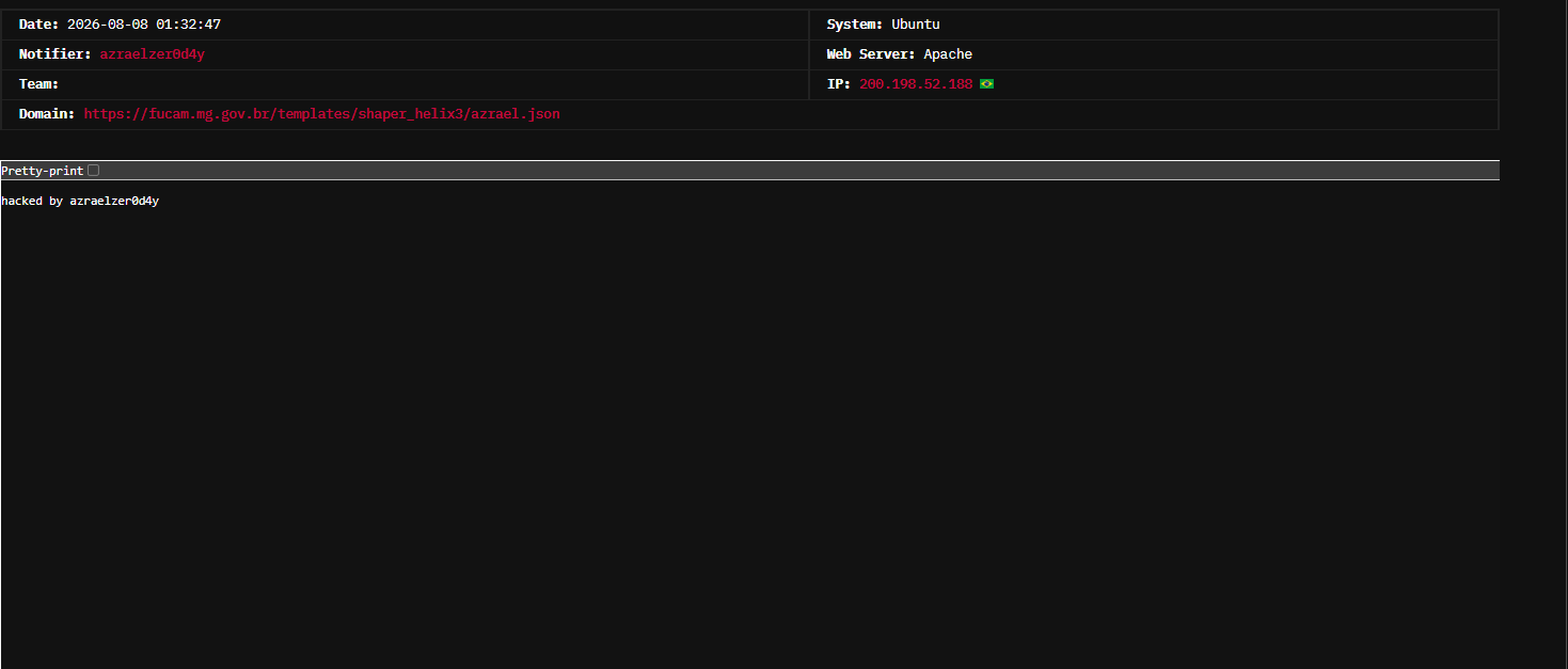 azraelzer0d4y targets the website of fucam