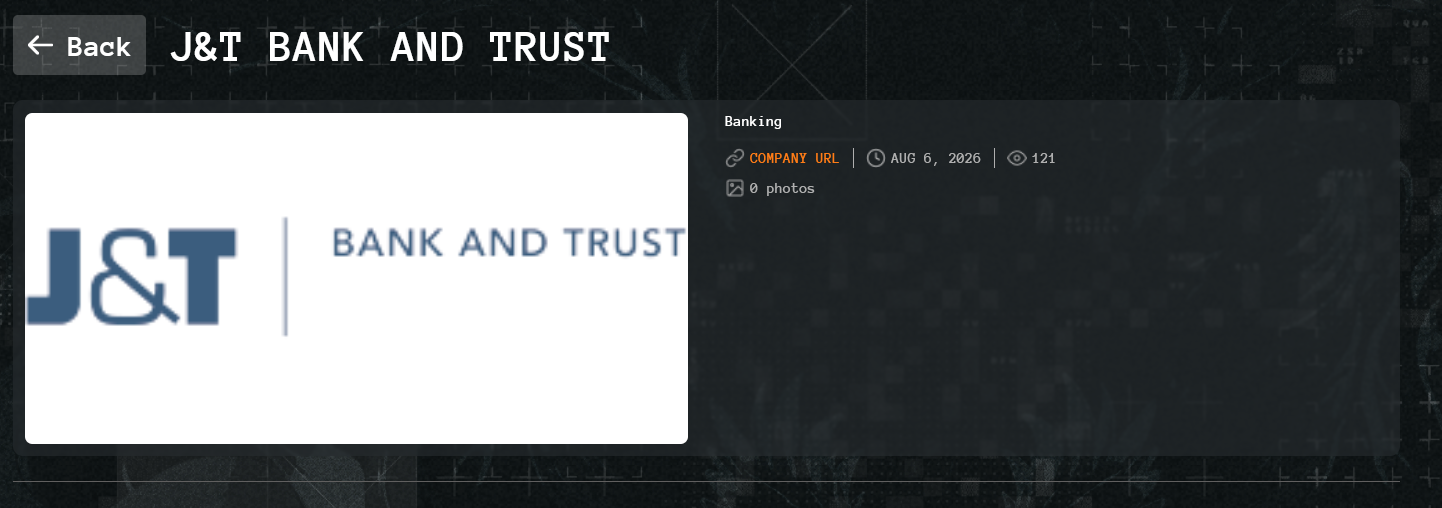 J & T Bank & Trust Inc. falls victim to Qilin Ransomware