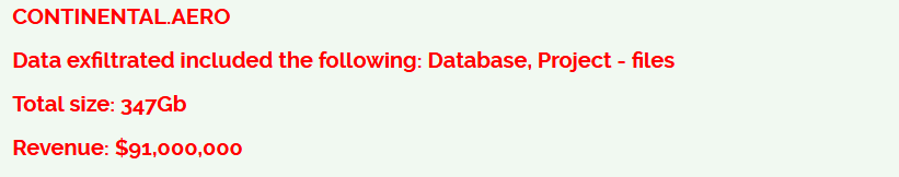 Continental Aerospace Technologies falls victim to CL0P Ransomware
