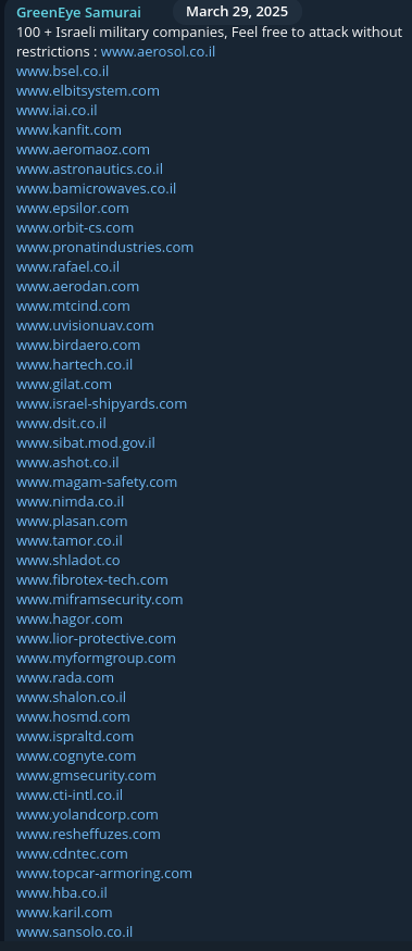 AnonGhost Indonesian claims to target Gilat Satellite Networks