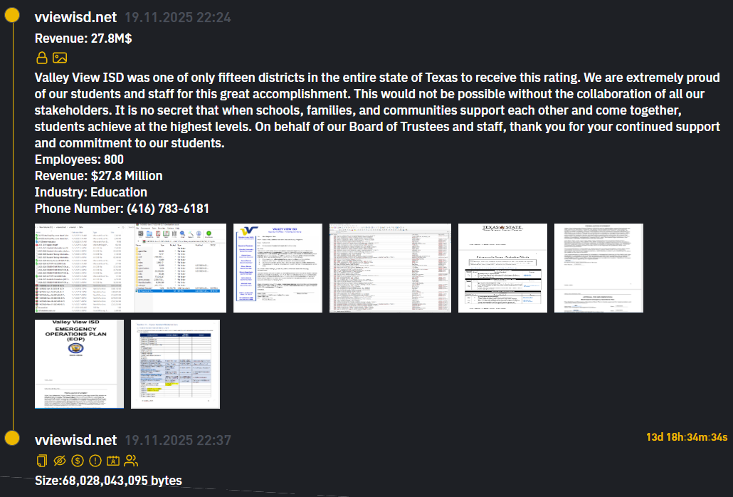Valley View独立学区成为INC RANSOM勒索软件的受害者