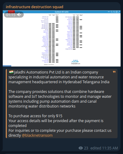 Alleged unauthorized access to Jaladhi Automations Pvt. Ltd ,India