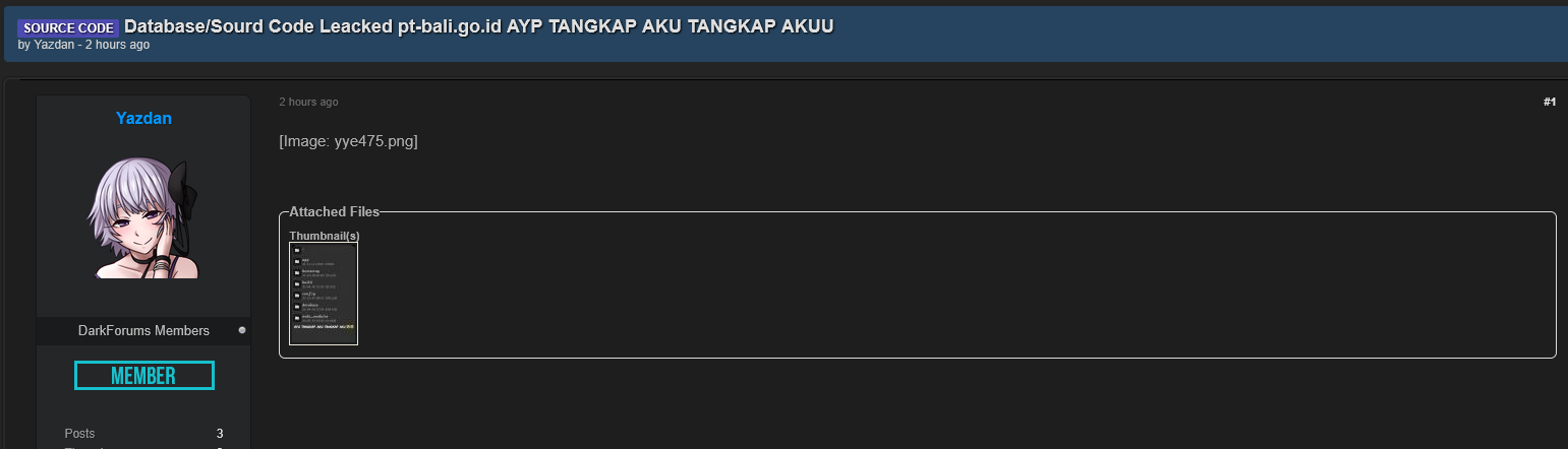 Alleged data leak of Pengadilan Tinggi Agama Bali