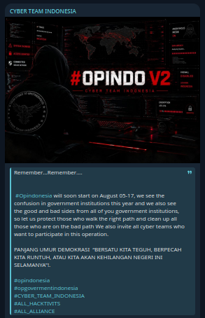 CYBER TEAM INDONESIA targeting Indonesian government
