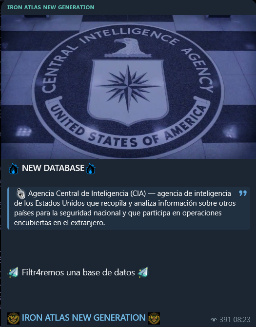 Alleged data leak of Central Intelligence Agency of United States