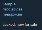 Alleged sale of data from United Arab Emirates Armed Forces