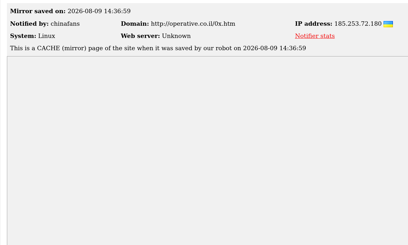 chinafans targets the website of Operative Management & Consulting Ltd