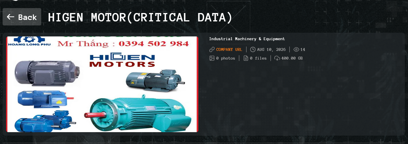 HIGEN MOTOR Co Ltd falls victim to Qilin Ransomware