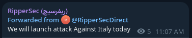 RipperSec claims to target Italy
