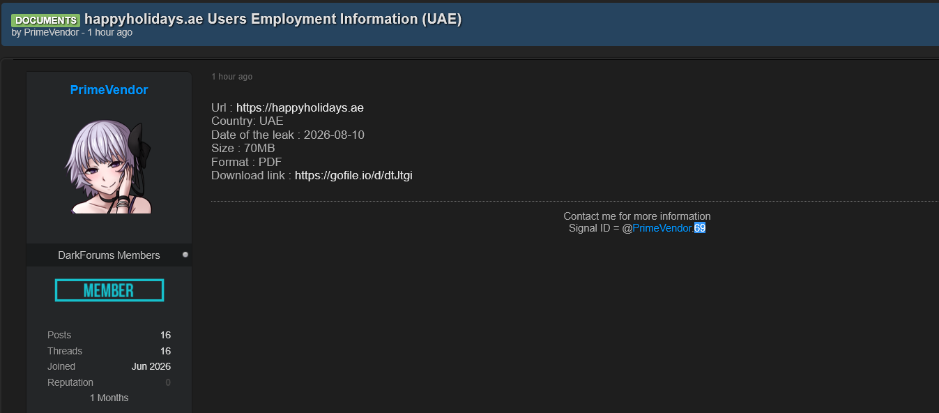 Alleged data breach of Happy Holidays