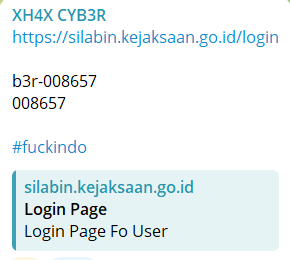 Alleged unauthorized login access to SILABIN – Kejaksaan Republik Indonesia