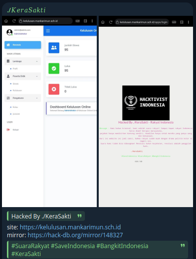 ./KeraSakti targets the website of Madrasah Aliyah Negeri Karimun