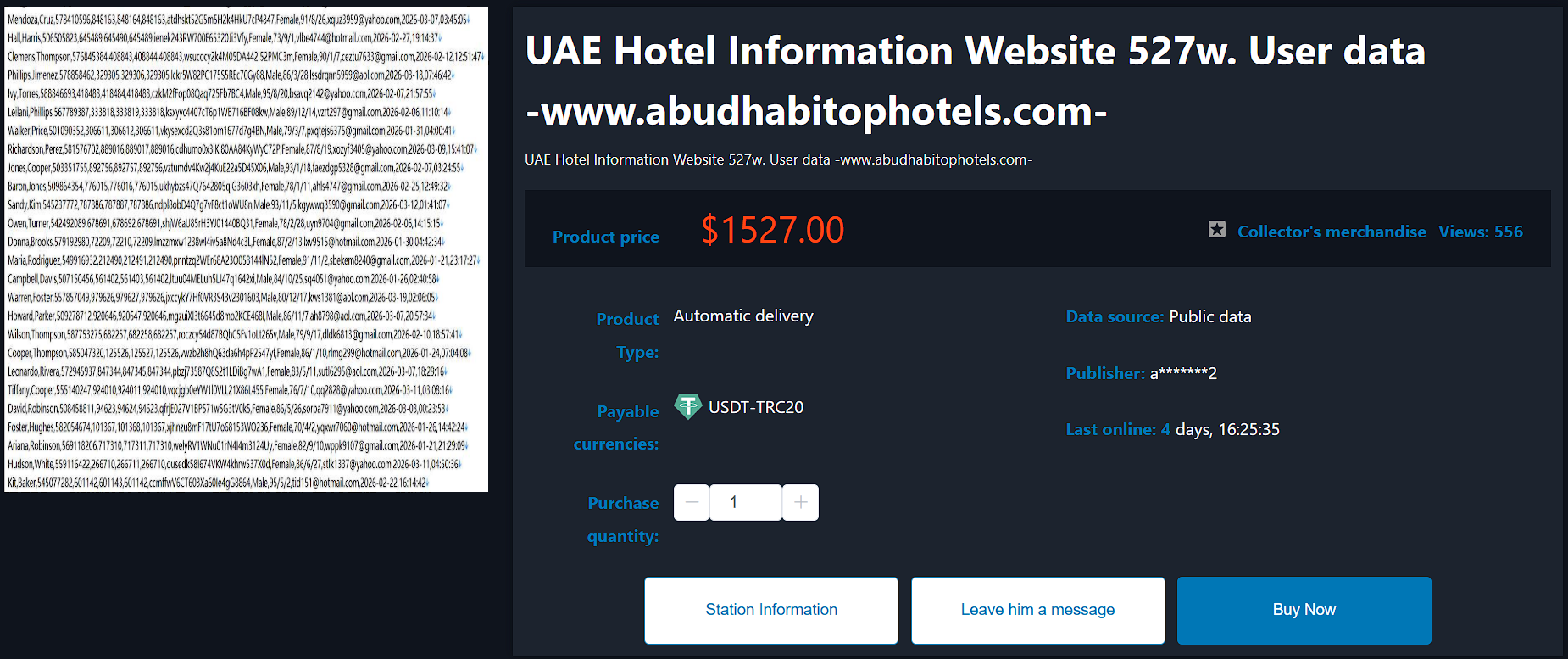 Alleged Data Breach of Abu Dhabi Top Hotels