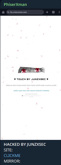 PhiserXman targets the website of UNIECOM FZCO