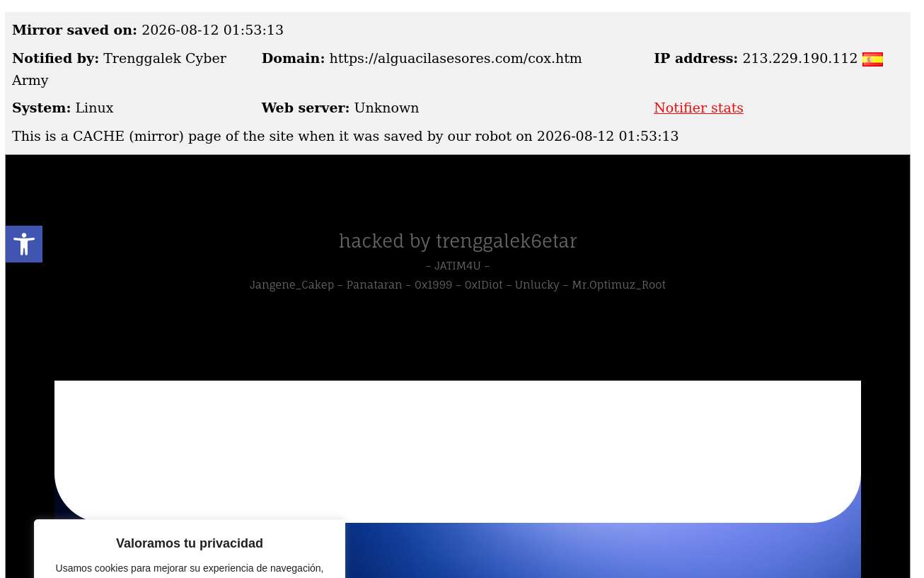 Trenggalek Cyber Army targets the website of Alguacil Asesores