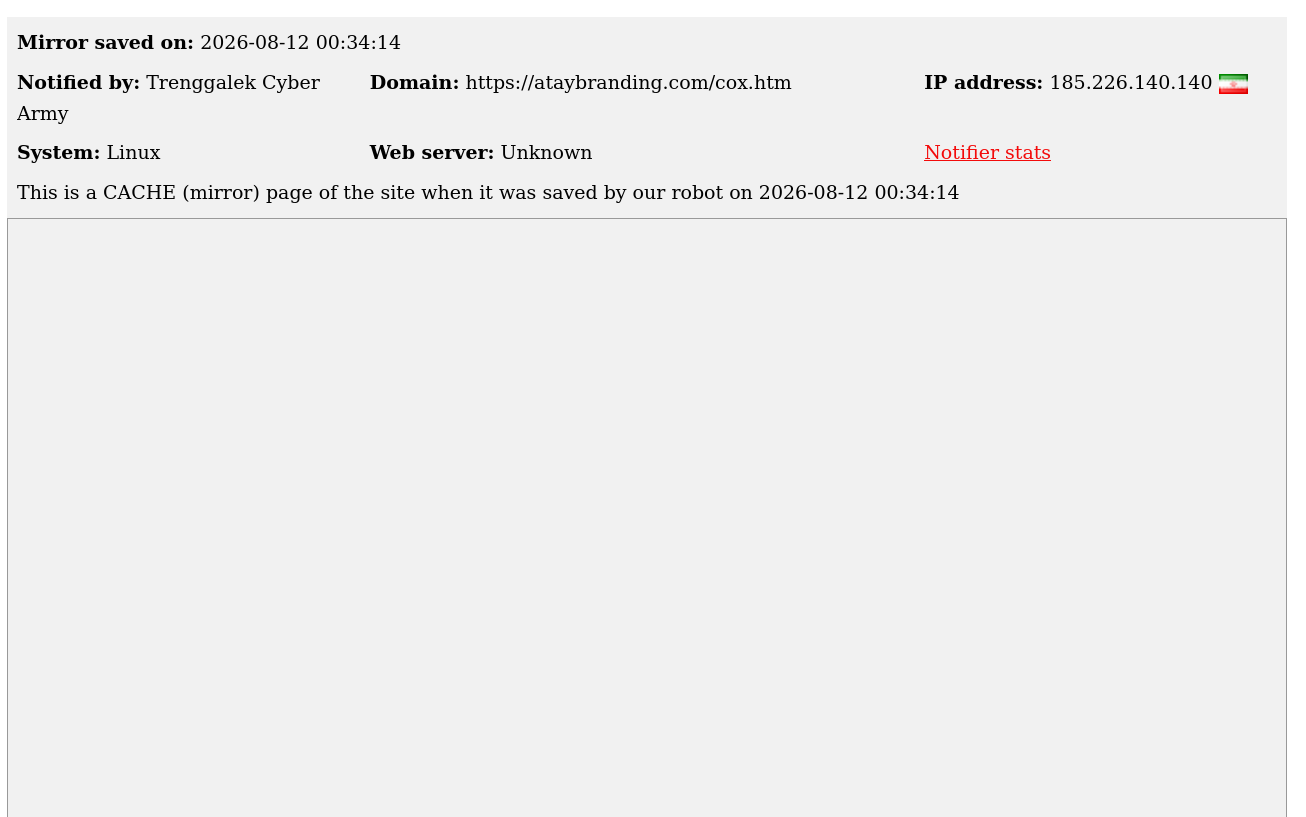 Trenggalek Cyber Army targets the website of Atai Trading