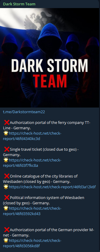 Dark Storm Team targets the website of M-net
