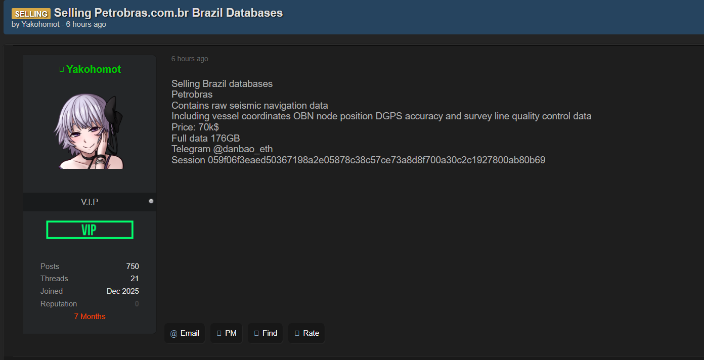 Alleged data breach of Petrobras
